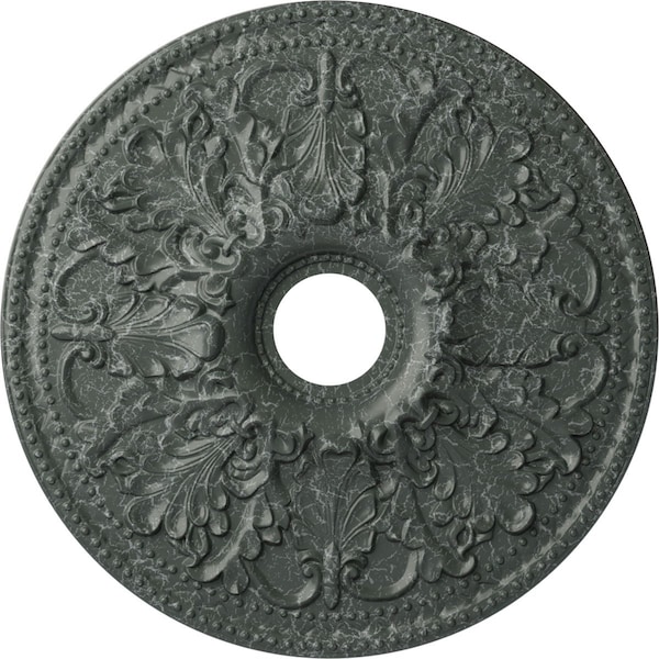 Ekena Millwork Ashley Ceiling Medallion (Canopies up to 4 3/4"), 23 7/8"OD x 4"ID x 2 1/8"P, Athenian Green Crackle CM23ASAGC - main